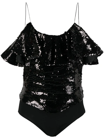Alexandre Vauthier Sequined Jersey Body In Black