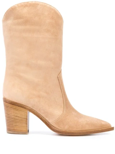 Gianvito Rossi Western 75mm Boots In Brown