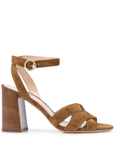 Gianvito Rossi Buckle Mid-length Sandals In Brown