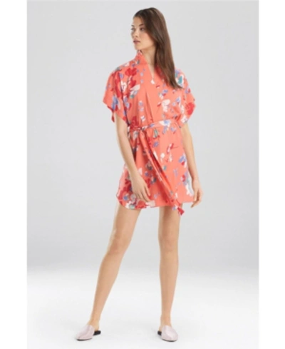 Josie Flora The Sunrise Wrap Dressing Gown In Coral