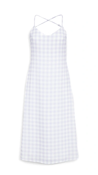 Charlie Holiday Bassk Slip Midi Dress In Lilac Gingham