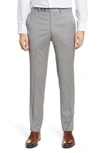 Peter Millar Harker Flat Front Solid Stretch Wool Dress Pants In Light Grey