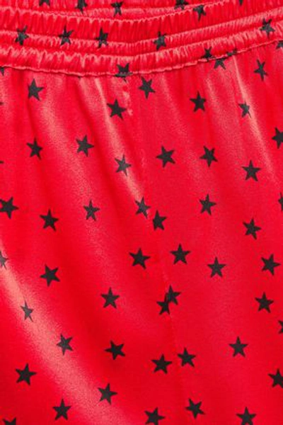 Stella Mccartney Betty Twinkling Printed Stretch-silk Satin Pajama Shorts In Tomato Red