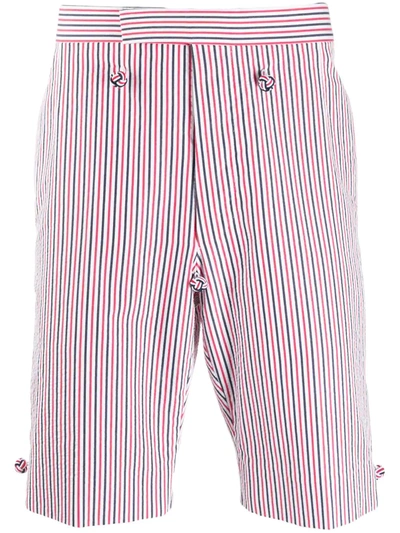 Thom Browne Backstrap Striped Shorts In Red