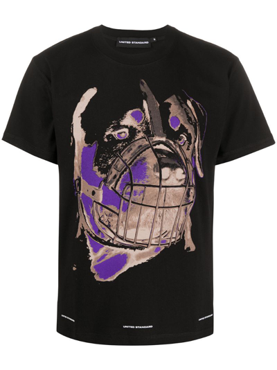 United Standard Self-destruction Cotton Jersey T-shirt In Nero