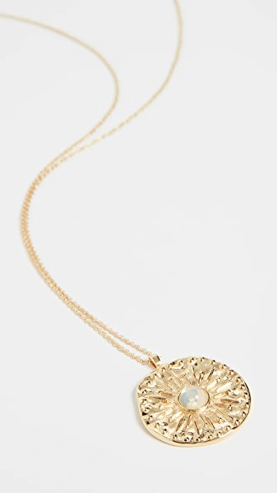 Gorjana Sunburst Coin Necklace In Opalite/gold