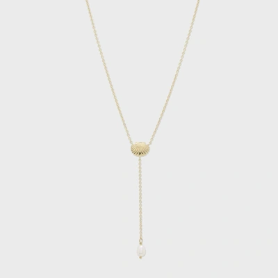 Gorjana Seashell Y-necklace In Freshwater Pearl