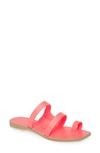 Dolce Vita Isala 3 Croc Textured Slide Sandal In Coral