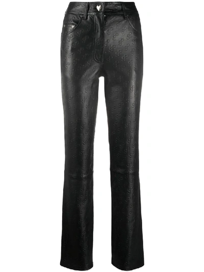 Saks Potts Rosita Monogram Leather Trousers In Black