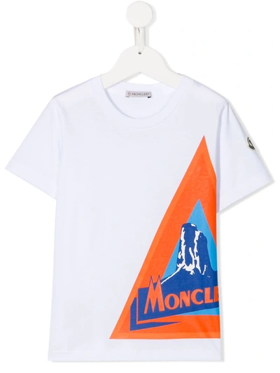 Moncler Kids' Vintage Logo Cotton Jersey T-shirt In White