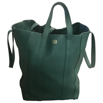 Pre-owned Balenciaga Leather Tote In Green