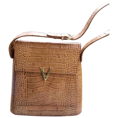 Pre-owned Valentino Garavani Camel Crocodile Handbag