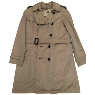 Pre-owned Burberry Wool Trench In Beige