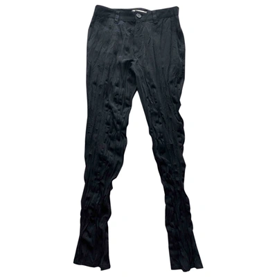 Pre-owned Balenciaga Silk Straight Pants In Black