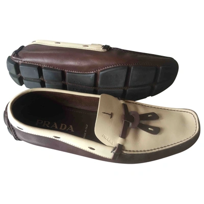 Pre-owned Prada Leather Flats In Multicolour