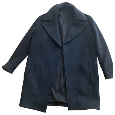 Pre-owned Allsaints Wool Caban In Navy