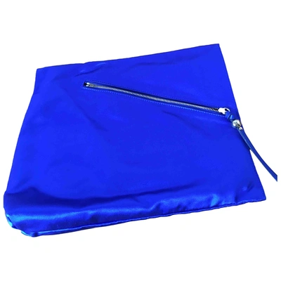 Pre-owned Diane Von Furstenberg Silk Clutch Bag In Blue