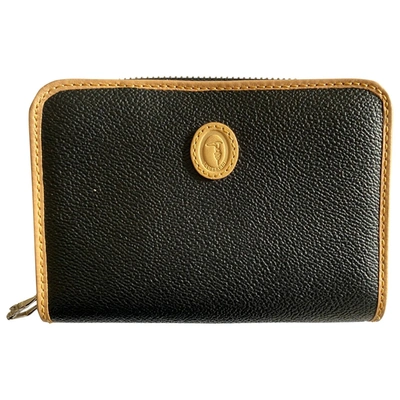 Pre-owned Trussardi Leather Wallet In Black
