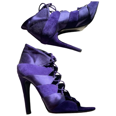 Pre-owned Charline De Luca Leather Heels In Purple