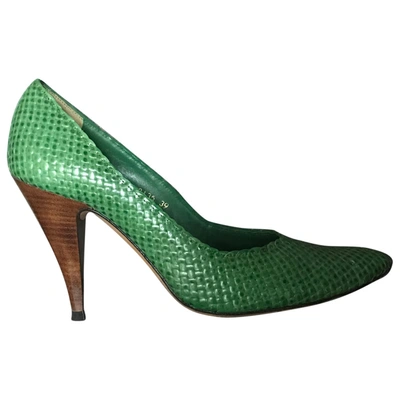 Pre-owned Georgina Goodman Leather Heels In Green