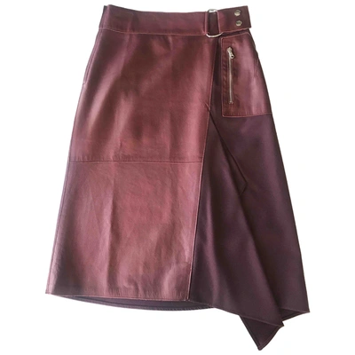 Pre-owned 3.1 Phillip Lim / フィリップ リム Leather Mid-length Skirt In Burgundy