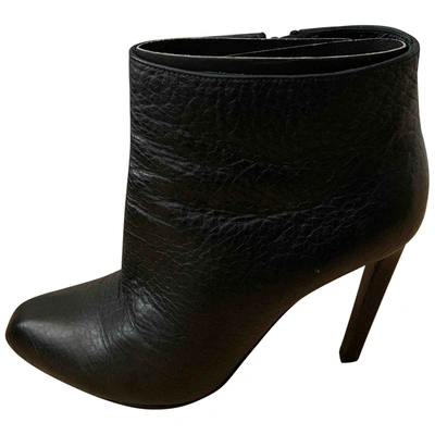 Pre-owned Alexander Mcqueen Leather Ankle Boots In Black