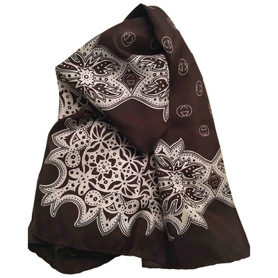Pre-owned Gucci Silk Handkerchief In Brown