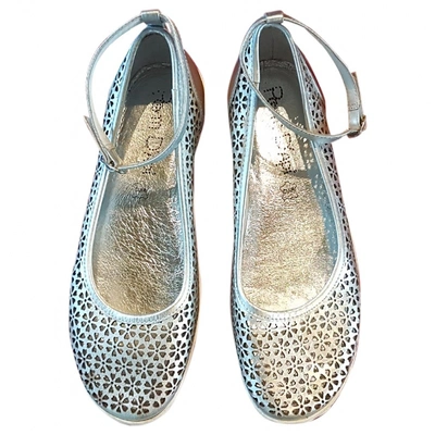 Pre-owned Pom D'api Leather Ballet Flats In Silver