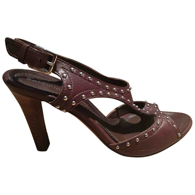 Pre-owned Baldinini Leather Sandals In Brown