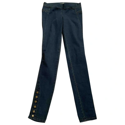 Pre-owned Juicy Couture Blue Cotton Trousers