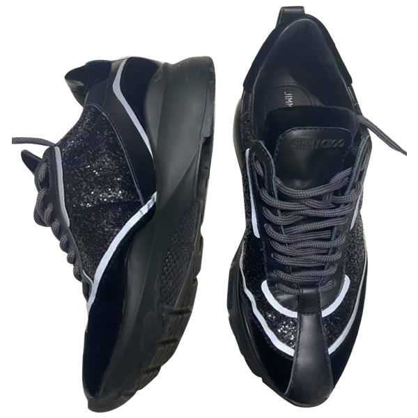 jimmy choo black trainers womens
