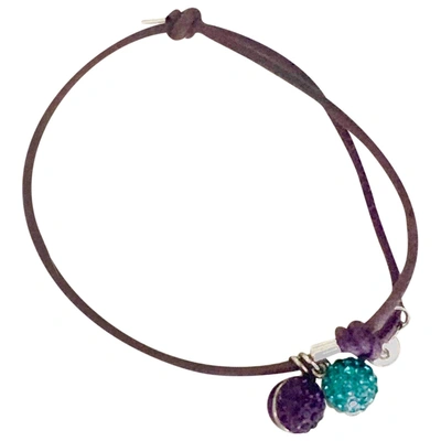 Pre-owned Swarovski Cloth Bracelet In Purple