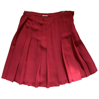 Pre-owned Miu Miu Mid-length Skirt In Red