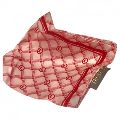 Pre-owned Trussardi Silk Handkerchief In Red