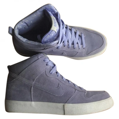 Pre-owned Nike Sb Dunk  Leather Trainers In Purple