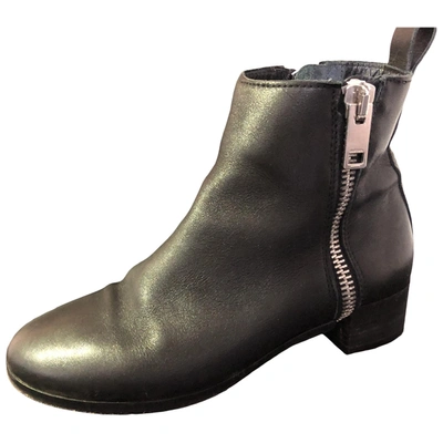 Pre-owned Diesel Leather Ankle Boots In Black