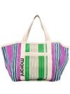 Isabel Marant Large Striped Tote Bag In Purple
