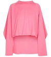 Mm6 Maison Margiela Embroidered Cotton Sweatshirt In Rose