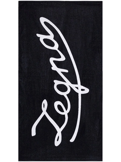 Ermenegildo Zegna Blue Signature Logo Cotton Beach Towel