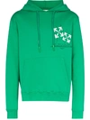 Off-white Fence Arrow Motif Hoodie In Green