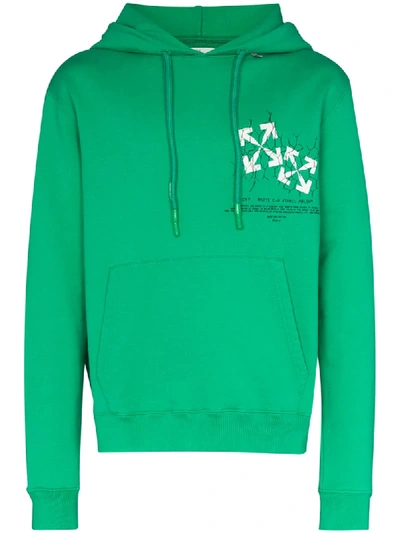 Off-white Fence Arrow Motif Hoodie In Green