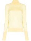Victoria Beckham Lightweight Silk Knit Sweater In Yellow