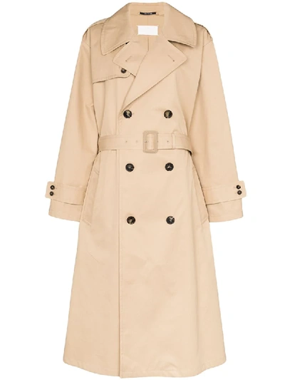 Maison Margiela Oversized Trench Coat In Brown