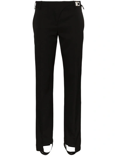 Alyx Stirrup Slim Leg Wool Trousers In Black