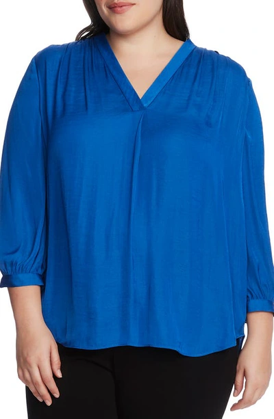 Vince Camuto Rumple Fabric Blouse In Dusk Blue