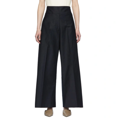 Jil Sander Navy Sailor Trousers In 401 Navy