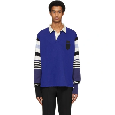 Neil Barrett Contrast Stripe Sleeves Rugby Polo In Multi-colour