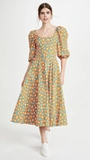 Staud Swells Dress In Blue Orange Daisy