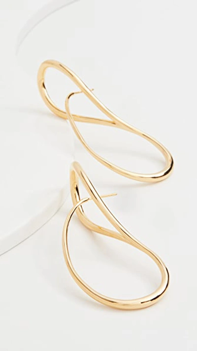 Charlotte Chesnais Needle Hoop Earrings In Yellow Vermeil