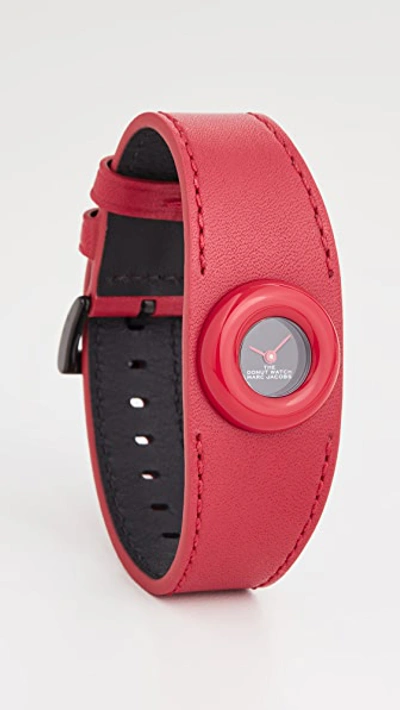 The Marc Jacobs The Donut Watch 22mm In Black/red